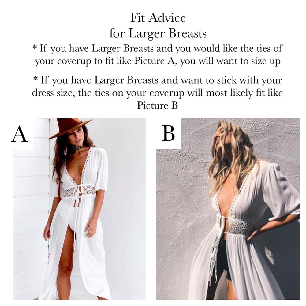 Boho White Chiffon Crochet Waist Maxi Coverup - Picture 7 of 16